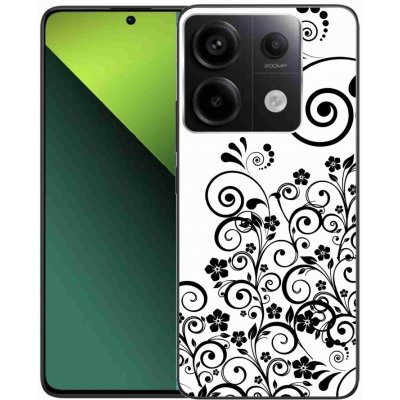 mmCase Gelové Xiaomi Redmi Note 13 Pro 5G/Poco X6 5G - černobílé květinové vzory – Zboží Živě