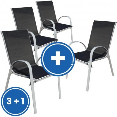Rauman Zahradní židle Romero 3 + 1 , černá / šedá – Zboží Dáma