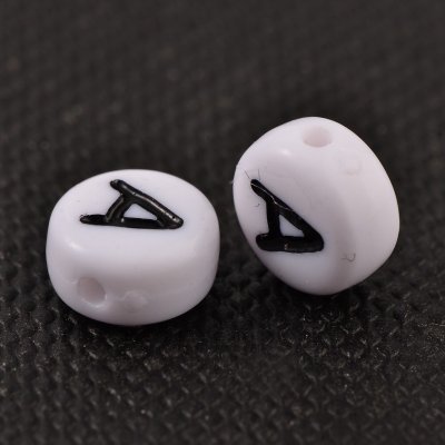 Bílá písmenka, kolečko, 7x4mm – Zboží Dáma