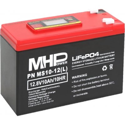 MHPower MS10-12(L) LiFePO4 12V/10Ah Faston F2 - 6,3mm; MS10-12(L) – Zboží Živě