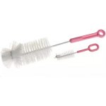 Akuku kartáč na láhev a dudlík růžový – Zboží Dáma