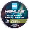 Rybářské lanko Nash Splétaná Šňůra Highline Extra Supple Braid Green 1200m 0,28mm 15,87kg