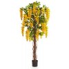 Květina Luxusní umělý kvetoucí strom WISTERIA LIANA ŽLUTÁ, 180 cm