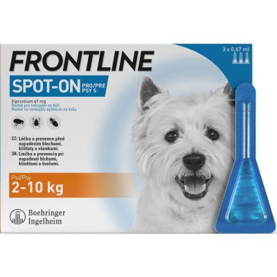 Frontline Spot-On Dog S 2-10 kg 3 x 0,67 ml – Zboží Mobilmania