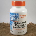 Doctor's Best Betaine HCl + Pepsin & Gentian Bitters hořec 120 kapslí – Hledejceny.cz