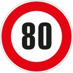 Walteco Značka rychlosti 80km, 150x150mm, samolepka Množství: 1 ks , 20170 – Sleviste.cz