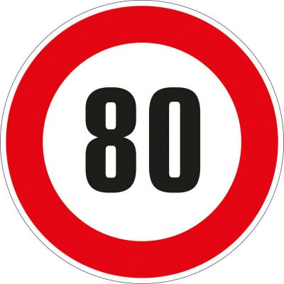 Walteco Značka rychlosti 80km, 150x150mm, samolepka Množství: 1 ks , 20170 – Sleviste.cz