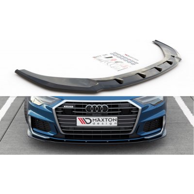 Maxton Design spoiler pod přední nárazník ver.2 pro Audi A6 C8, černý lesklý plast ABS, S-Line – Zboží Mobilmania