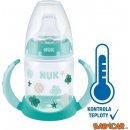 Nuk FC lahvička na učení s kontrolou teploty tvary/zelená 150 ml