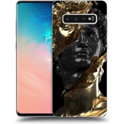 Pouzdro Picasee silikonové Samsung Galaxy S10 Plus G975 - Black Gold černé