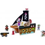 Mamabrum pirátská loď pro děti od 3 let loď se skládací palubou a příslušenstvím pirátská loď s figurkami pirátů – Zboží Dáma
