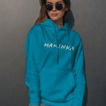 Maminka Friends logo styl dámská mikina pro maminku dárek ke Dni matek, narozeninám mikina pro mámu s potiskem originální dárek pro maminku Tyrkysová – Sleviste.cz