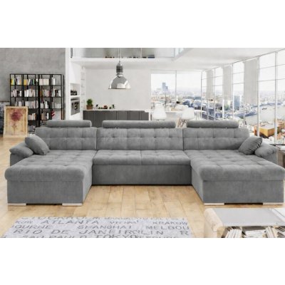 EU-nábytek MIA U II 378x170 se záhlavníky šedá – Zboží Dáma