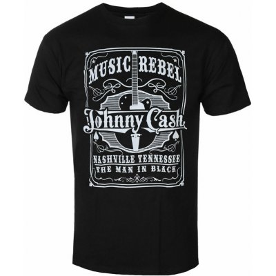 Rock off tričko metal Johnny Cash Music Rebel černá