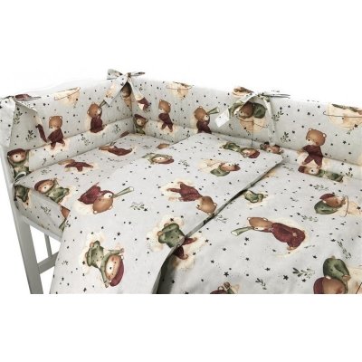 Miminu Mantinel s povlečením 3D bavlna Teddy and Moon béžová 135 x 100 cm – Sleviste.cz