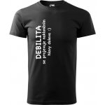 Pánské tričko Debilita se projevuje nakláněním hlavy doleva černá – Zboží Mobilmania