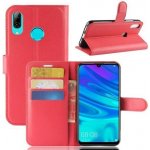 Pouzdro Litchi PU kožené peněženkové Huawei Y7 (2019) - červené – Zboží Živě