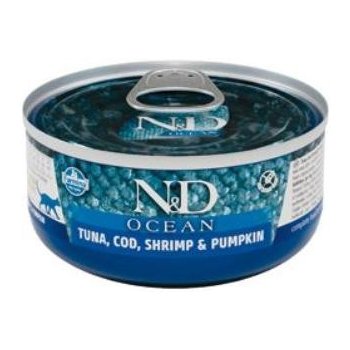 N&D CAT OCEAN Kitten Tuna & Cod & Shrimp & Pumpkin 70 g