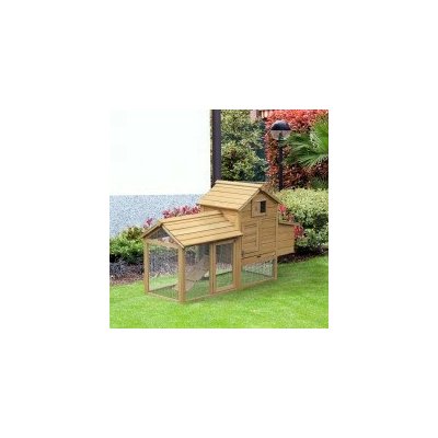 PawHut kurník s výběhem pro drůbež přírodní 150,5 x 54 x 87 cm – Sleviste.cz