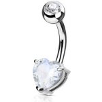 Šperky4U piercing do pupíku srdce čirá WP0050-C – Hledejceny.cz