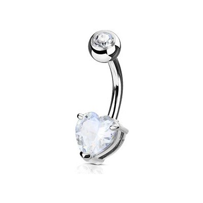 Šperky4U piercing do pupíku srdce čirá WP0050-C – Hledejceny.cz