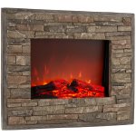 Klarstein Alpbach elektrický krb 1800 W 2 úrovně výkonu 65 cm kamenný vzhled Hnědá – Zboží Dáma