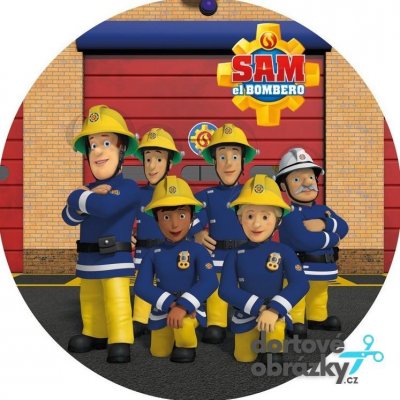 Jedlý tisk POŽÁRNÍK SAM ● materiál: FONDÁNOVÝ DECORLIST ✴️, ● velikost: 4cm (30 ks / A4) ☝ – Sleviste.cz