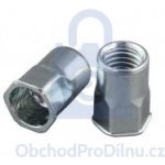 Matice nýtovací s malou zápustnou hlavou, do poloviny šestihranná, otevřená, nerez A2 M6 (1,0-3,5), balení 1 ks – Zboží Mobilmania