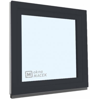 KNIPPING Plastové okno - 70 AD, 900x900 mm, OS, antracit Otevírání: levé (OSl), Sklo: čiré, Barva, imitace: antracit/antracit (oboustranně) – Hledejceny.cz