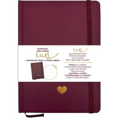 Notes Luxi linky A5 lamino bordó – Zbozi.Blesk.cz