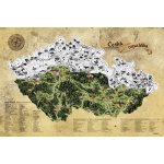 Stírací mapa Česka – stříbrná Deluxe XL – Zboží Dáma