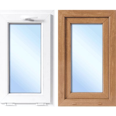 OknaDvereNaMiru.cz Plastové okno sklopné, zlatý dub / bílá, 40x80 cm – Hledejceny.cz