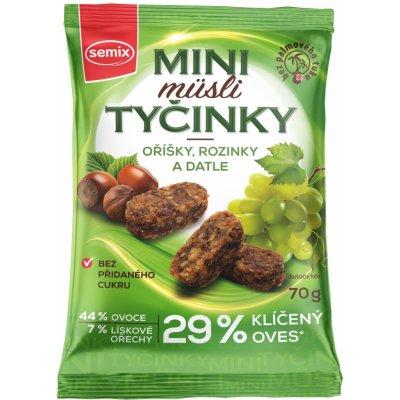 Mini Müsli tyčinky s kakaovými boby a pomerančem bez lepku SEMIX 70 g