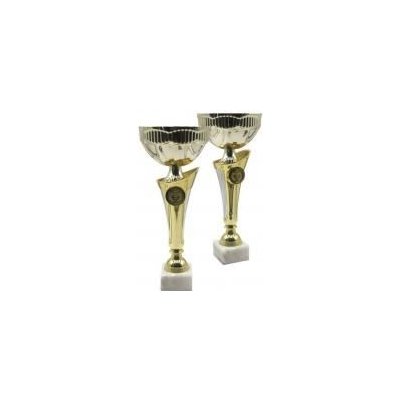Zlato-bílý pohár 20 5 cm Stříbrný kovový štítek