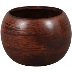 Obal na květník MANES WOOD keramický hnědý pr.13x13cm tmavě hnědá speciální