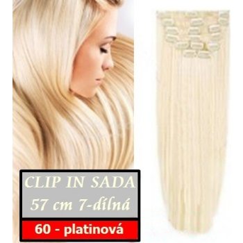 Clip-in sada 7-dílná 57 cm odstín 60 platinová blond