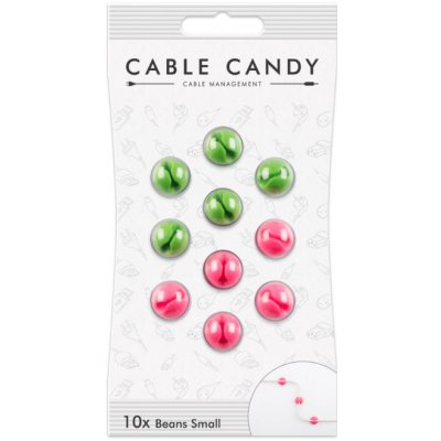 Kabelový organizér Cable Candy Small Beans, 10 ks, růžový, zelený