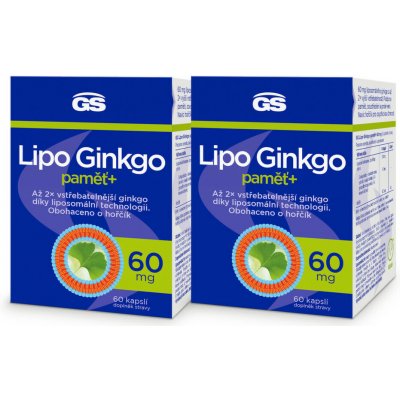 GS Lipo Ginkgo paměť+ 60mg kapslí 90 balení 2 ks – Hledejceny.cz