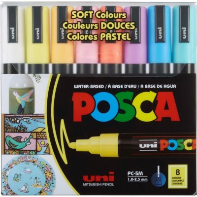 Uni Posca 5M sada 8ks pastelové – Zboží Dáma