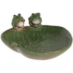 Esschert Design Pítko pro ptáky/koupel Leaf s žabičkami keramické 22 x 23 cm – Zboží Dáma