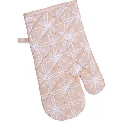SCANquilt chňapka RUKAVICE DEKORO kontury kytiček béžovobílá 14 x 31 cm – Zboží Dáma