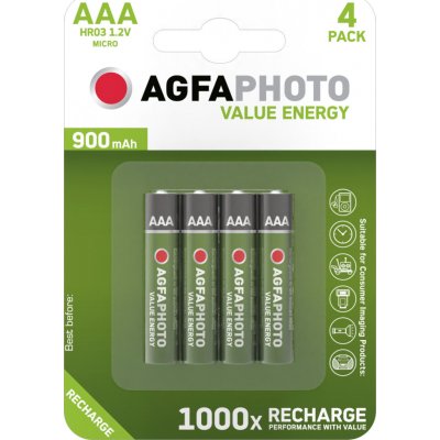 AgfaPhoto NiMH AAA 900 mAh 4ks AP-HR03900VE-4B – Zboží Živě
