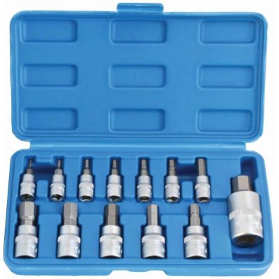 Satra S-H13SAE Zástrčné hlavice Imbus 1/4", 3/8" a 1/2", palcové 5/64" - 9/16", sada 13 ks – Sleviste.cz