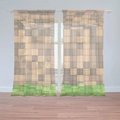 Záclony Blocks 3D: 2 ks - 150x250 cm - Sablio – Hledejceny.cz