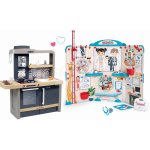 Smoby Set kuchyňka elektronická s nastavitelnou výškou Tefal Evolutive New Kitchen a ordinace s anatomií lidského těla – Sleviste.cz