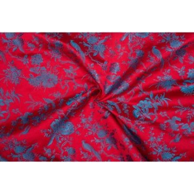 Brokát Japonsko, modro-červený – Zboží Dáma