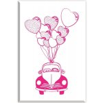 Aladine Dřevěné razítko vel. D Svatební auto – Zboží Dáma