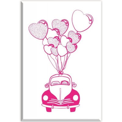 Aladine Dřevěné razítko vel. D Svatební auto – Zboží Dáma