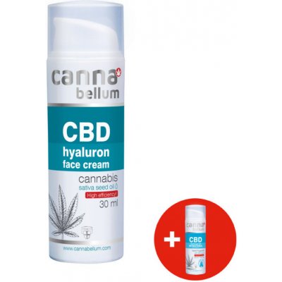 Cannabellum CBD pleťový krém s kyselinou hyaluronovou 30 ml + CBD čistící gel na ruce 50 ml dárková sada