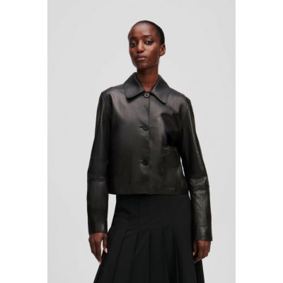 BUNDA KARL LAGERFELD PATCH POCKET LEATHER JACKET BLACK – Zbozi.Blesk.cz
